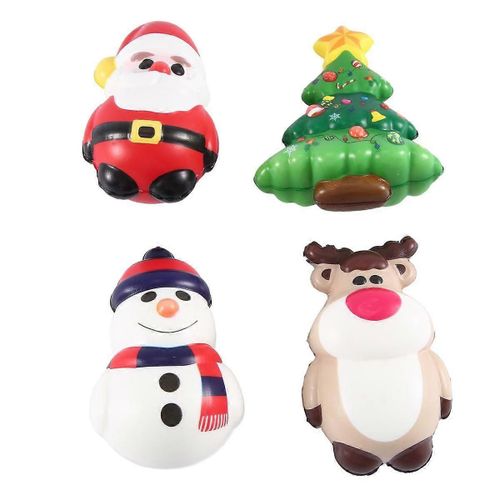 4 Pcs PU Squishy Anti Stress Reliever Jouet Poupée Renne Noël Cadeau Lent Rebond Antistress Squeeze Jouet