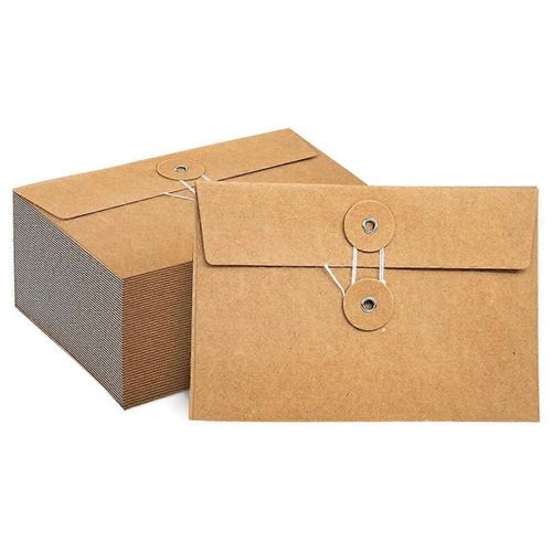 40 Pcs Kraft Papier Enveloppes avec String Tie Closure Project Pockets Document Organizer, 4,53 x 6,7 pouces (marron)