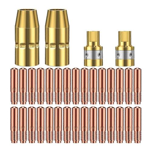 34 pièces pour kit d'accessoires de soudage MIG, diffuseur de buse sans air à pointe de contact de 0,03 po compatible avec la machine à souder H-9 / 10
