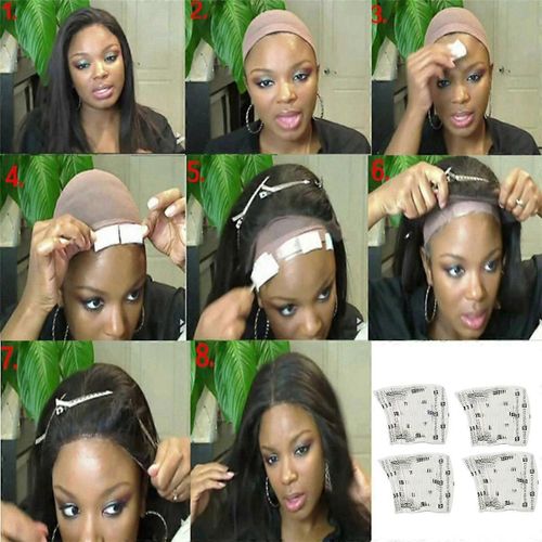 144 Pc/Lot Uultra Huld Perruque Bande Double Adhésif Cheveux Extension Bande Bandes Imperméable À L'eau Pour Toupet/Dentelle Avant Perruques Film