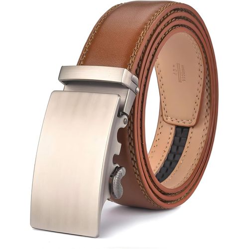 Ceinture Homme,Ceinture En Cuir Pour Homme,Réglable À Cliquet Ceinture Boucle Automatique Largueur-3.5cm