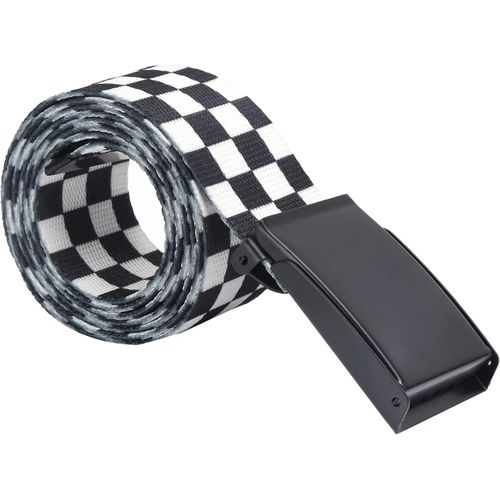 Ceinture À Carreaux,Ceinture Réglable En Toile À Carreaux Pour Garçons Et Hommes,Boucle À Rabat Noire,Ceinture Militaire En Toile,Par Défaut.,L