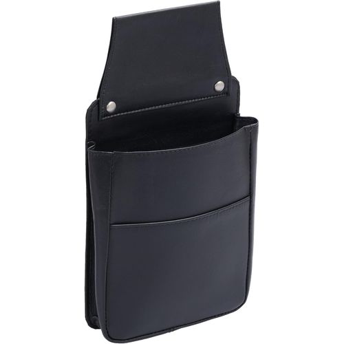 Black Leather Waiter Bag (183a),Black,Money Belt,Black,Money Belt