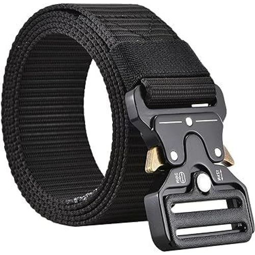 1 Morceau Ceinture Tactique À Dégagement Rapide,Style Militaire,Ceinture De Travail Pour Hommes,Accessoires De Sport En Nylon Pour Une Utilisation Quotidienne Décontractée (Noir)