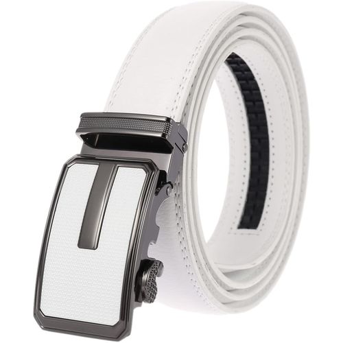 Ceinture Hommes Cliquet En Cuir Véritable Slide Automatique Alliage Boucle Jeans Costume Ceinture Pour Casual Business Dress Garniture Réglable