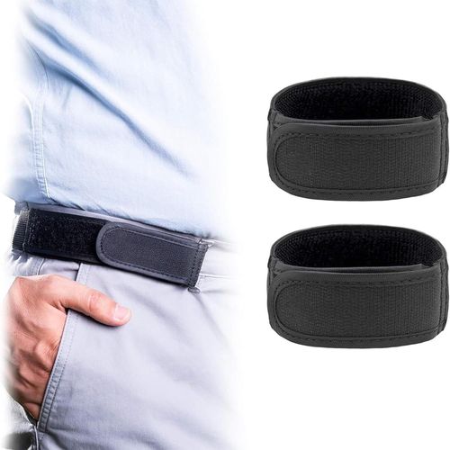 Lot De 2 Ceintures Élastiques Réglables Sans Boucle Pour Homme-Ceinture Extensible Sans Boucle-Ceinture Flexible Sans Trous-Pour Les Loisirs Ou Le Travail,Noir,L