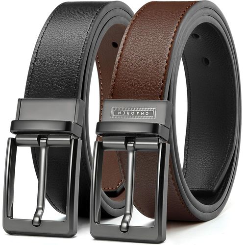 Ceinture Homme Cuir-Ceintures Homme Réversible 35mm Noir Et Marron-Pour Costume D'affaires Et Jeans.