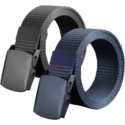 2 Pieces Nylon Canvas Belt For Men And Women Commuter All-Match Automatic Buckle Belt Outdoors,Military Tactical Belt For Leisure Sports