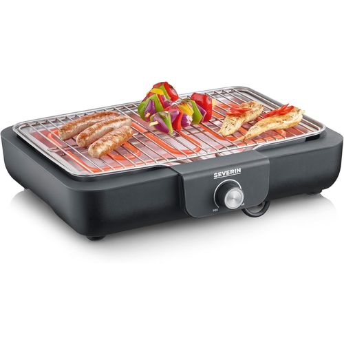 Barbecue Électrique 2 300 W Avec Grille Inox, Barbecue De Table Avec Surface De Cuisson De 37 X 29 Cm, Gril De Table Avec Bac À Eau Pour Utilisation En Intérieur Et Extérieur[PLA6121391]