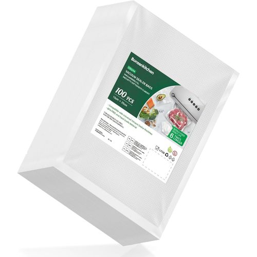 Sacs Sous Vide Alimentaire 100 Sachets 15X25 Cm Pour Machine Sous Vide - Sacs À Faire Le Vide D'Air Gaufrés Pour La Conservation Des Aliments Et La Cuisson & Boilable, Vb3204[PLA6120294]