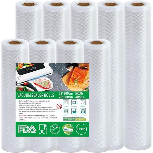 Sachet Sous Vide Alimentaire, 28Cm(15M) + 20Cm(12M) Sac Sous Vide Alimentaire, Rouleau Film Sous Vide Alimentaire, Sans Bpa, Sac Congelation Sous Vide Alimentaire[PLA6121223]