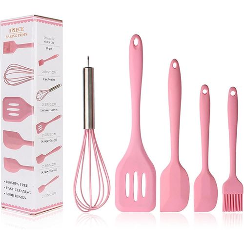Ensemble D'ustensiles De Cuisine En Silicone Spatule Verte - Spatule Brosses À Badigeonner Brosse À Huile De Pâtisserie Batteur À Oeufs Fente Turner[Pla6120792]