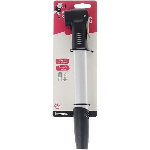 Asas-Pompe À Main De Gonflage Vélo,Mini Pompe À Vélo-Avec Poignée Rabattable-Embout (Gv/Pv) Type Schrader-Aluminium-Longueur : 28cm