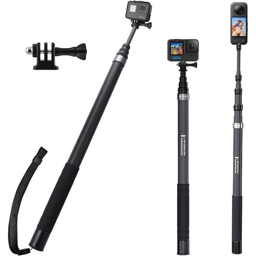 asas-Wiseten Perche À Selfie Invisible En Fibre De Carbone 3M Pour Insta 360 X5 X4 X3,Extra Long Perche À Selfie Monopode Avec Adaptateur Pour Gopro Hero 13 12 11 10 9 Black Dji Osmo Action 5 Pro