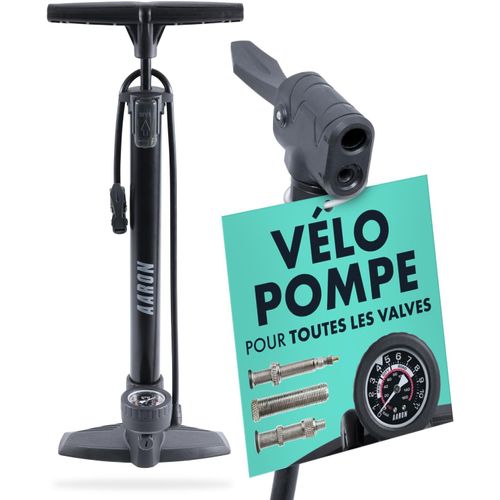 Asas-Air Pompe Sur Pied Pour Vélo Avec Manomètre Pour Toutes Les Valves,Pompe À Vélo Haute Pression Pour Vélo De Route,Pompe À Air,Pompe À Air Avec Embout De Balle (Gris)