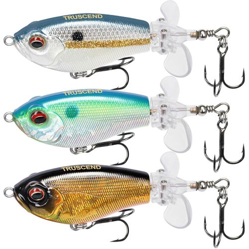 Asas-Leurres Flottants Topwater Leurre De Pêche,Surface Appât Plopper Avec Queue Pivotante Flottante,Leurres De Traîne Pour D'eau Douce Et D'eau Salée,Cadeaux De Pêche Pour Hommes