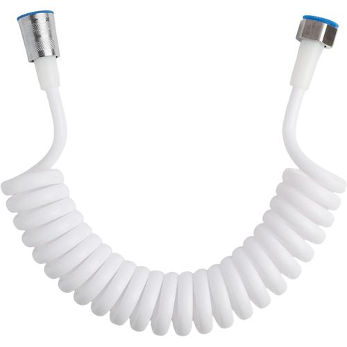 asas-Flexible De Douche Télescopique 3M Blanc,Tuyau De Douche En Mousse Avec Bouchon En Cuivre,Flexible Toilette Wc Rétractable Pour Douchette,Wc Et Bidet,Installation Rapide,Matériau Durable
