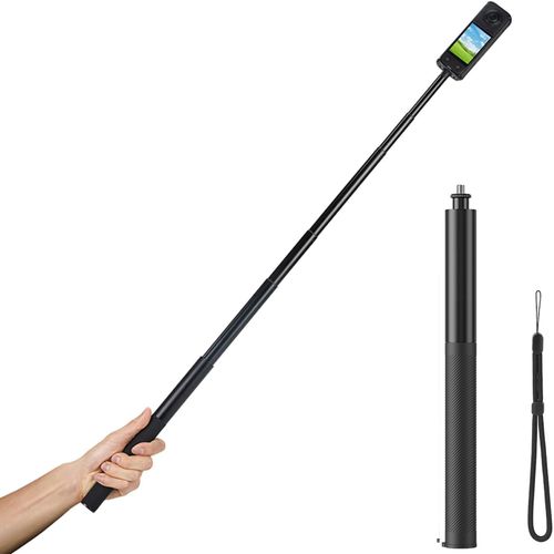 asas-Perche À Selfie Invisible Compatible Avec Caméra D'Action Insta360 X5 X4,Longue Perche D'Extension (135cm) Pour Dji Osmo Pocket 3/Action 4,Perche Monopode Étendue Avec Montage À Vis De 6,35