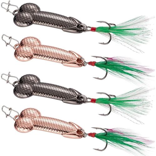 Asas-Lot De 4 Leurres De Pêche En Métal,Leurres De Pêche Kit,Cuillère Peche En Mer Et Eau Douce,Leurres De Traîne,Cuillère Spinner,Hameçons Pour Pêche,Appât Artificiel