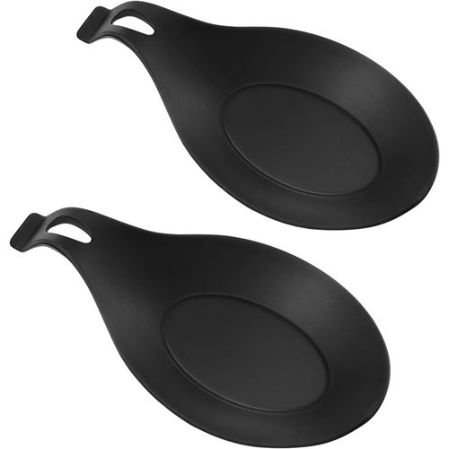 Lot De 2 Repose-Cuillère En Silicone Pour Ustensiles De Cuisine Noir[Aig6121976]