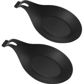 Lot De 2 Repose-Cuillère En Silicone Pour Ustensiles De Cuisine Noir[Aig6121976]