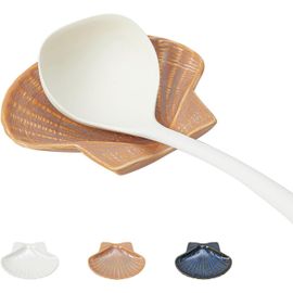 Repose-Cuillère En Céramique Pour Cuisinière En Forme De Coquille, Grand Support De Cuillère De Cuisine Pour Comptoir, Repose-Ustensiles Marron Pour Café, Bar, Maison, Repose-Spatu[Aig6124461]