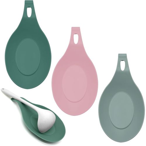 Lot De 3 Repose-Cuillères En Silicone Pour Dessus De Cuisinière, Porte-Cuillère En Silicone Pour Comptoir De Cuisine, Porte-Cuillère En Silicone Pour Ustensiles De Cuisine, Spatule[Aig6122041]