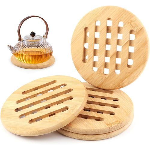 4 Pièces Dessous De Plat, Dessous De Plat Bois, Tapis De Dessous De Plats Antidérapant, Résistant À La Chaleur Plat Bois Pour Bols Et Ustensiles Chauds Assiettes De Table (15 X 15 [Aig6124159]