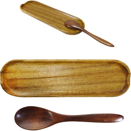 Repose Cuillère Cuisine, Cuillère De Cuisson Longue En Bois Brun Vintage Spécialement Conçu Pour Le Café Décontracté Thé Avec Cuillère En Bois[Aig6123774]