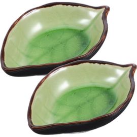 Lot De 2 Repose-Cuillères En Céramique En Forme De Feuille - Vert Clair - Pour Station Moderne De Ferme, Cuisine, Décoration De Cuillère Et Repose-Cuillère À Café[Aig6124404]