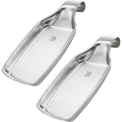 Repose-Cuillère En Acier Inoxydable Pour Cuisine Argenté, Lot De 2[Aig6121256]