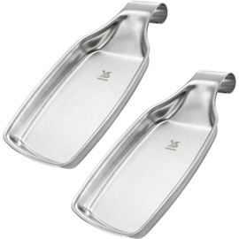Repose-Cuillère En Acier Inoxydable Pour Cuisine Argenté, Lot De 2[Aig6121256]