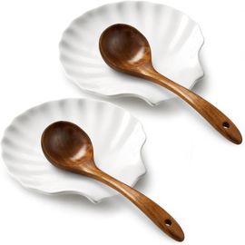 Lot De 2 Repose-Cuillères En Céramique Pour Dessus De Cuisinière, 14 Cm Pour Comptoir De Cuisine, Accessoires De Décoration De Cuisine Moderne Pour Ustensiles, Spatule, Cuillères O[Aig6121409]