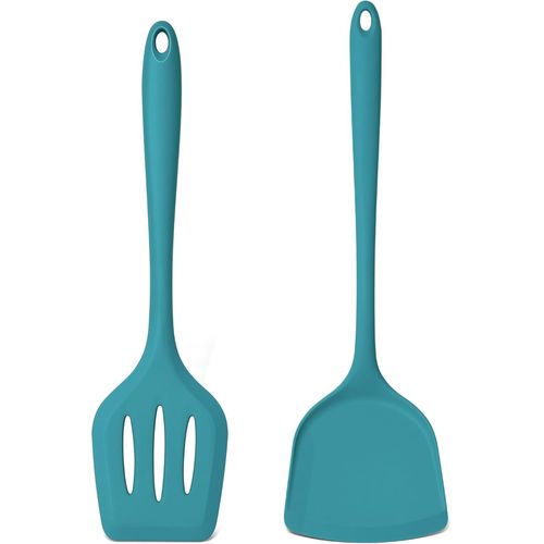 Lot De 2 Spatules En Silicone Antiadhésives À Fente Pour La Cuisine, Ustensile De Cuisine Résistant À La Chaleur Pour Frire Les ?ufs De Poisson, Retourner Les Crêpes, Passe Au Lave[Aig6123653]