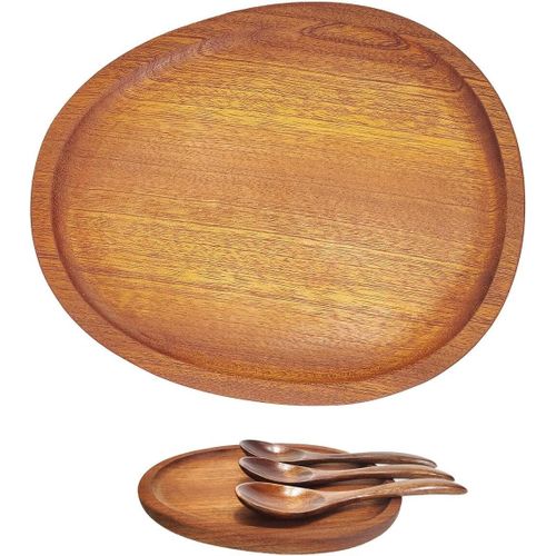 Repose Cuillère Cuisine, Cuillère De Cuisson Ronde En Bois Brun Vintage Spécialement Conçu Pour Le Café Décontracté Thé[Aig6123845]