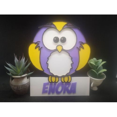 plaque de porte décorative sur le thème hibou
