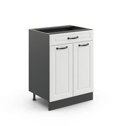Meuble Bas Tiroir Vicco R-Line Anthracite/Blanc Campagne 60 Cm