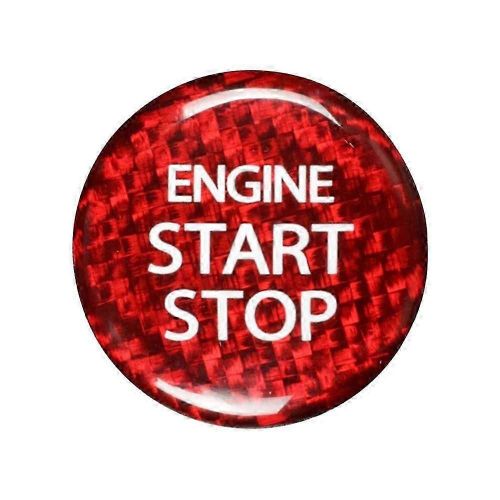 Autocollant Intérieur De Voiture Pour Suzuki Swift Alto Ignis S Cross Alivio Fibre De Carbone Moteur Démarrer Arrêter Bouton Couvercle Garniture (Rouge)