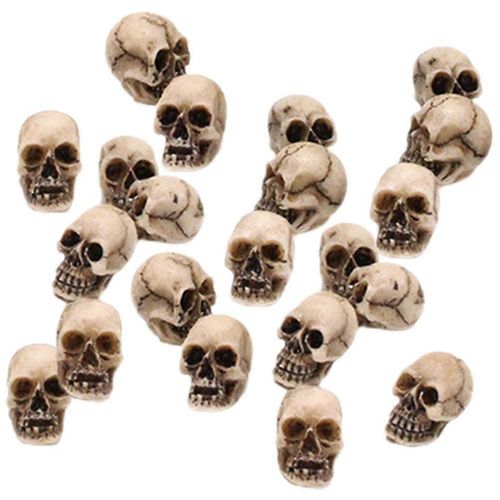 20pcs Halloween Squelette Tête Décoration Tête de Crâne Humain Ornement Bureau Petite Tête de Crâne