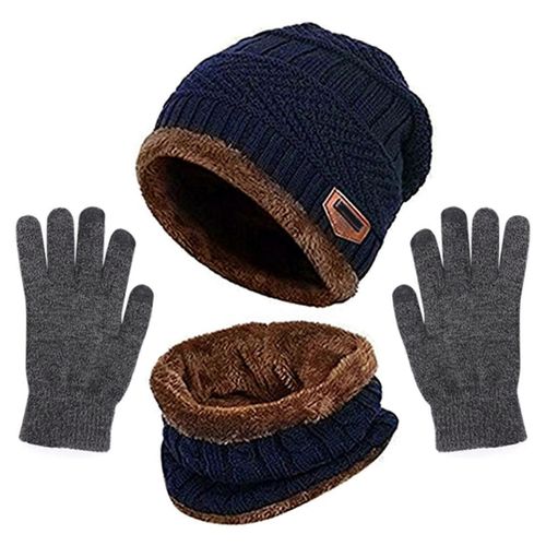 Hiver Chaud Bonnet Chapeau Foulard Gants Set Unisexe Hiver Chaud Tricot Tricoté Chapeau Cou Gant Pour Hommes