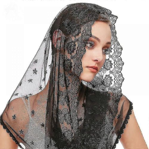 Dames Mariage Voile Dentelle Foulard Voile Couvre-Chef Latin Masse Mantilla Voile Dentelle Foulard