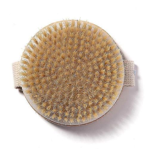1 Brosse Corporelle De Massage À Tête Ronde, Brosse De Douche À Peau Sèche, Gommage Du Dos, Brosse À Soie Exfoliante En Soie Et Brosse À Bois 