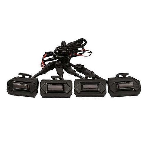 4pcs Voiture Led Avant Grill Lumières Externe Grill Lampe Fumée Accessoires De Voiture