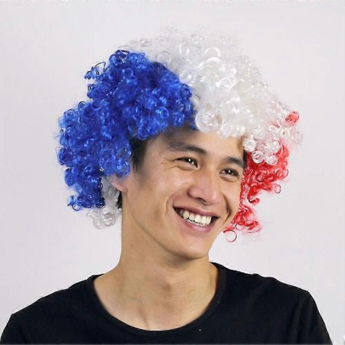 Coupe d'Europe Coupe du monde Fluffy Head Wig Funny Flag Color Head Cover pour les vacances