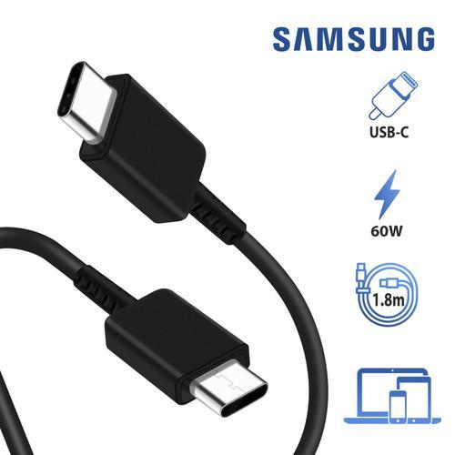 180cm - Cable Cordon Noir Prise double USB-C Charge Rapide Original Samsung  sur Chargeur 15W Type-C Pour Tablette Galaxy Tab A9 / Tab A9+ Plus