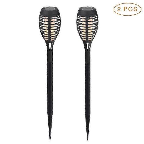2 Pack De Lumière De Torche Solaire Avec Flamme Vacillante, Torche Pour Les Décorations De Jardin