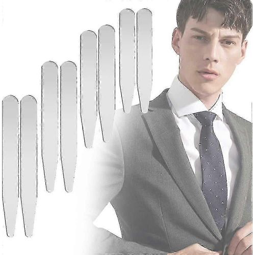 8pcs Raidisseurs De Col En Métal, 4 Tailles De Chemise En Acier Inoxydable Col Raidisseurs Col Métallique Séjours Pour Hommes Chemise