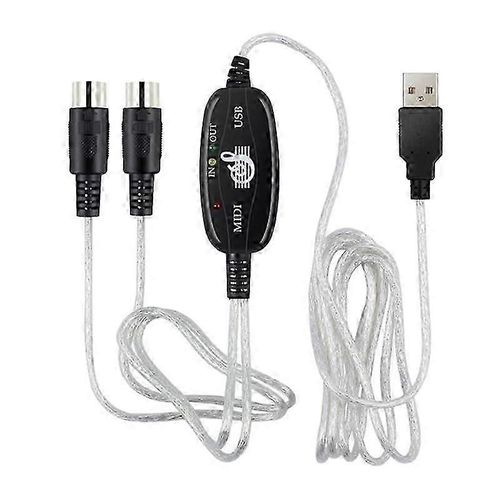 Usb Vers Midi 5pin Câble Convertisseur 2 En 1 Vers Pc Audio Output Editing Pour Piano Électronique Instruments De Musique Électroniques