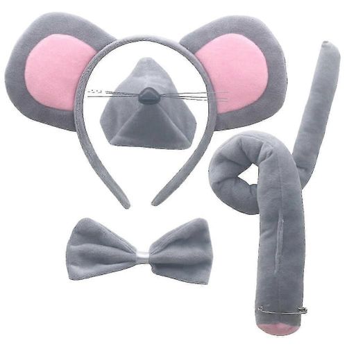 2024 1 Ensemble De Costume De Souris Ensemble Oreilles De Souris Bandeau Enfants Souris Nez Queue Noeud Papillon Nouveau