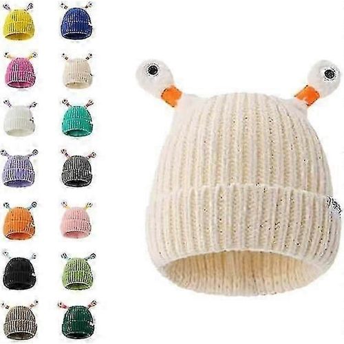 Hiver Parent-Enfant Mignon Brillant Petit Monstre Tricot Chapeau, Unny Mignon Monstre Bonnets Cap, Drôle Glowing Monster Tricoté Chapeau-En Stock